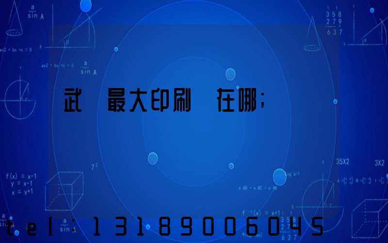 武漢最大印刷廠在哪