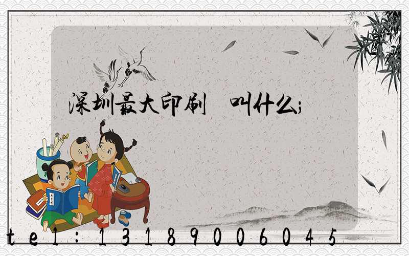 深圳最大印刷廠叫什么