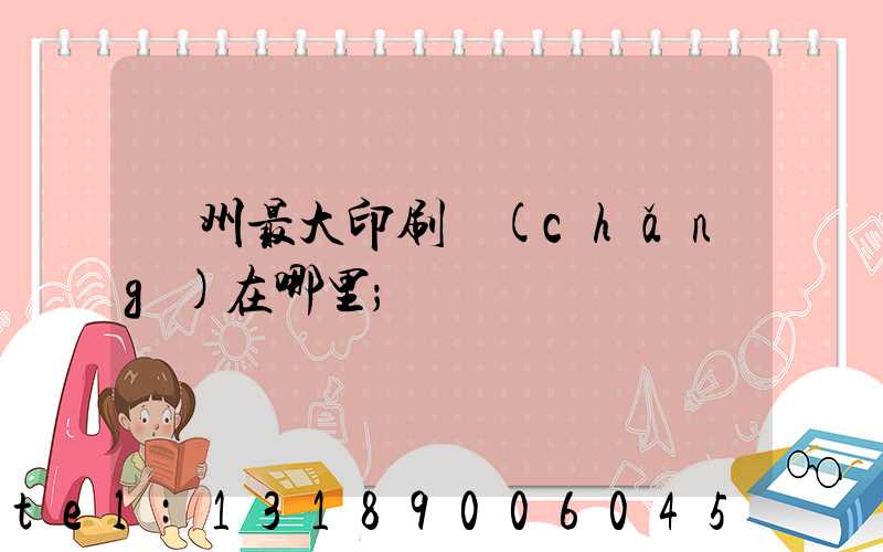 溫州最大印刷廠(chǎng)在哪里